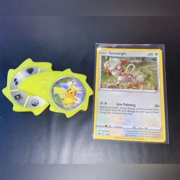 Pikachu/Smeargle Pokmon Card 15/15 x Mcdonalds Match Battle Pack Coin